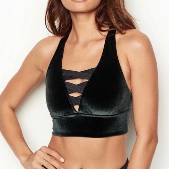 Victoria's Secret Other - Victoria Secret Green Velvet Sports Bra size Small